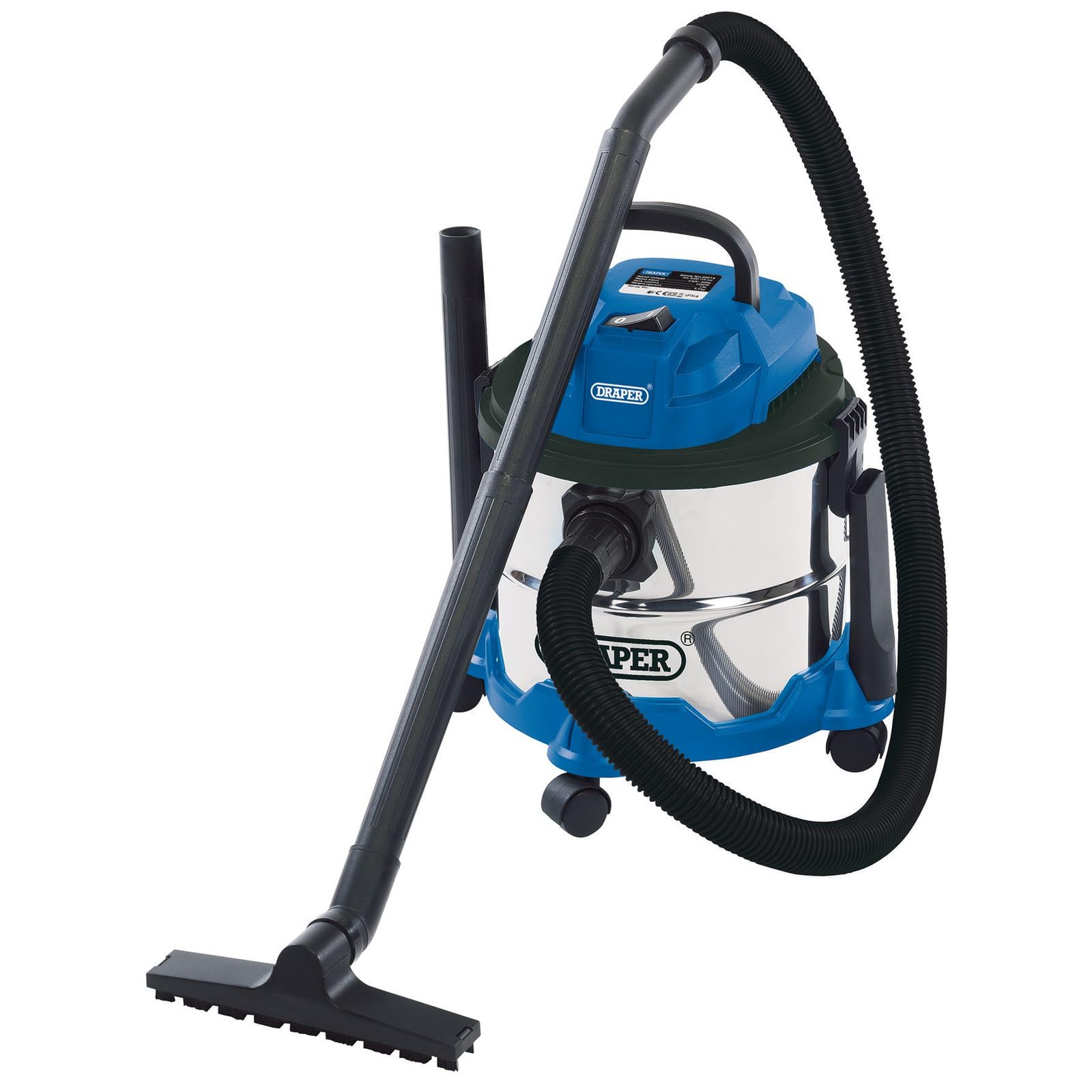Draper 15L Wet and Dry Vacuum Cleaner with Stainless Steel Tank (1250W)