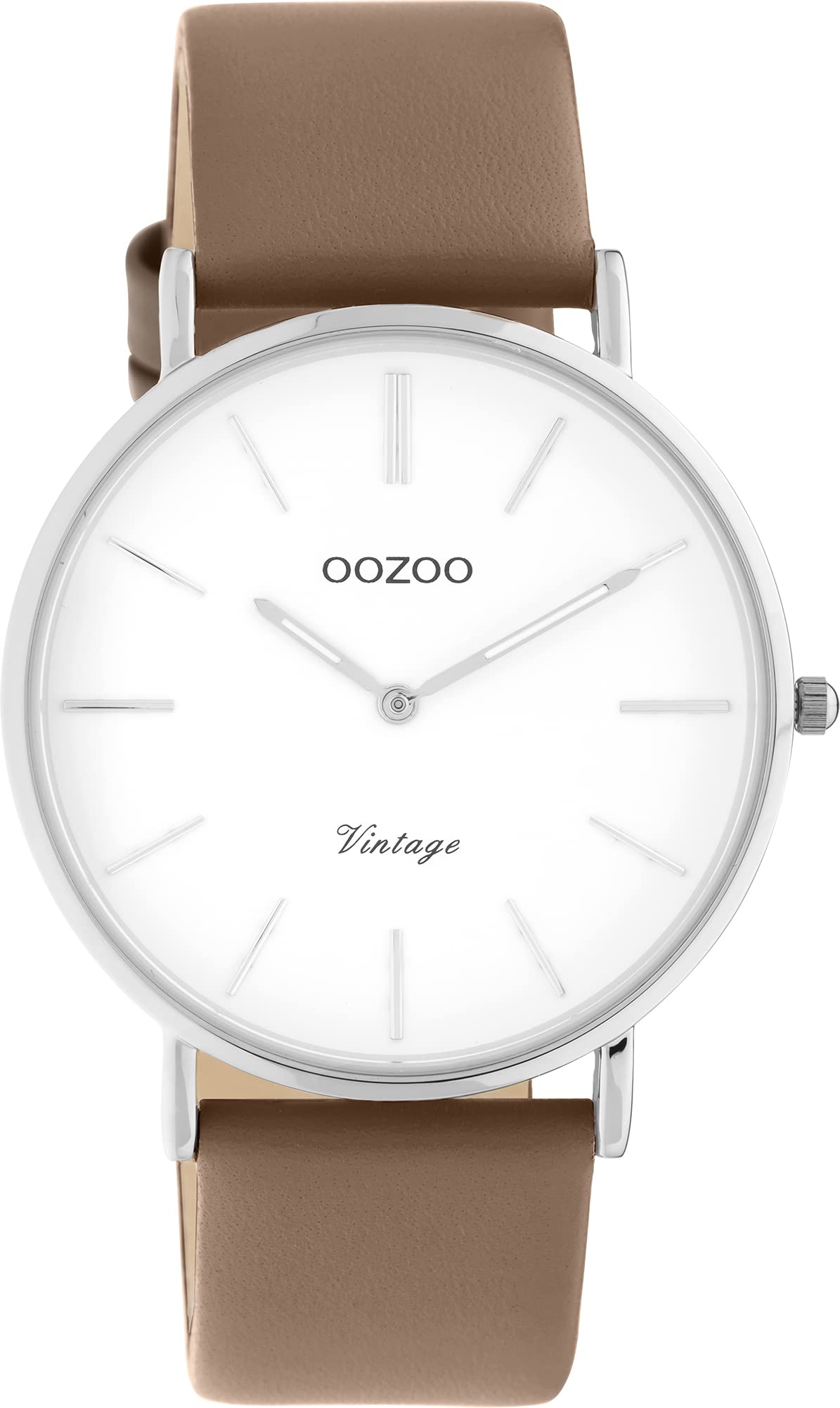 Oozoo Vintage Damen Uhr - Armbanduhr Damen mit 20mm Lederarmband - Analog Damenuhr in rund
