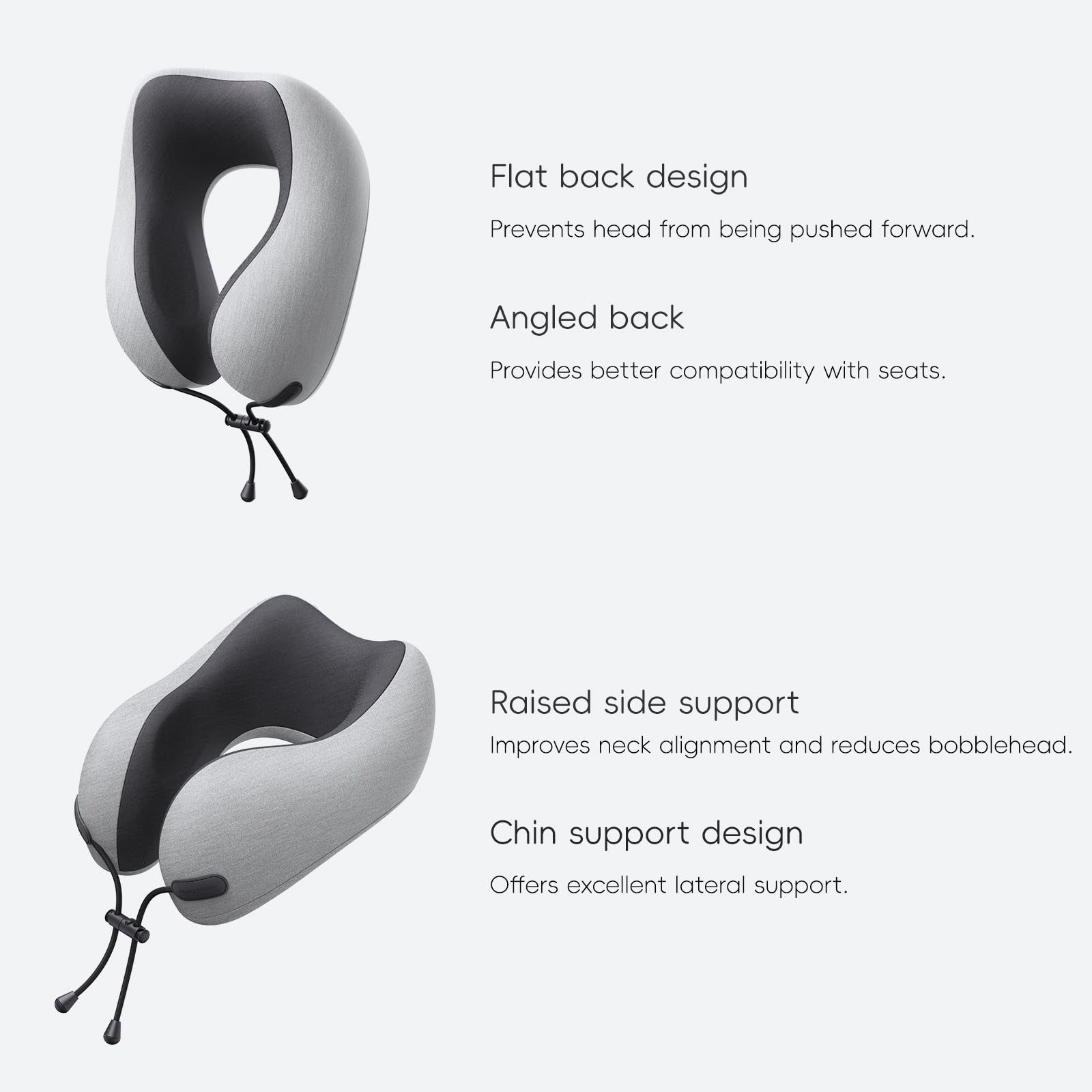 urnexttour Cuscino cervicale da viaggio in memory foam, modelli di design con maschera 3D a pressione zero per gli occhi e borsa compatta, essenziale per viaggi, aereo, auto, riposo, sonno, uso adulto