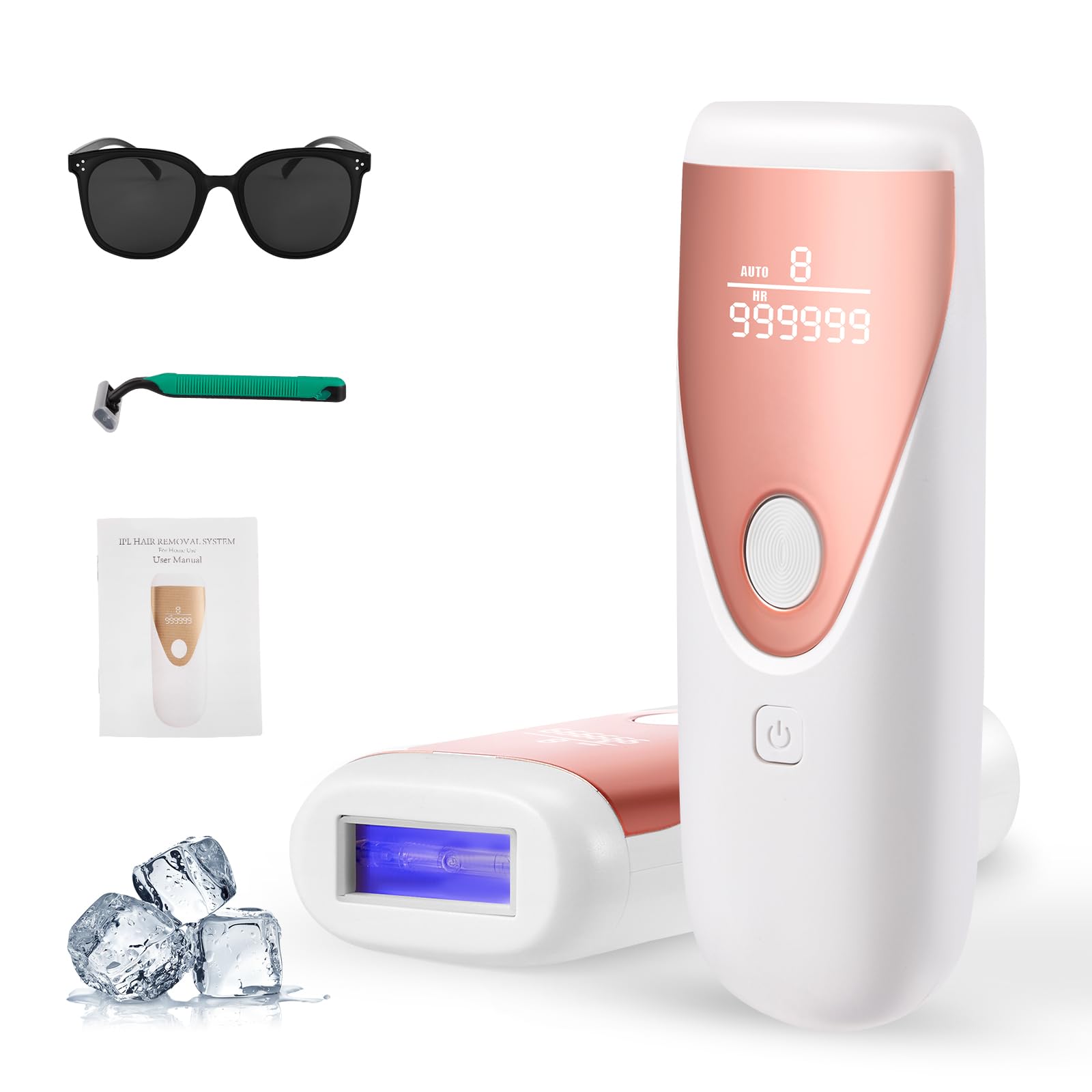 IPL Laser Epilator, 3 in 1 Painless Pulsed Light Epilator, Ideal for Home Use, Suitable for Women and Men in Body, Face, Armpits and Legs, 999,900 Flashes