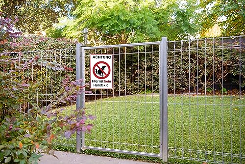 2 stück Achtung hier ist kein Hundeklo Schild (20 x 30 cm - 3mm Kunststoff) - Kein Hundeklo - Hunde Verbotsschilder - Hundeschilder - mit UV-Schutz und witterungsbeständig