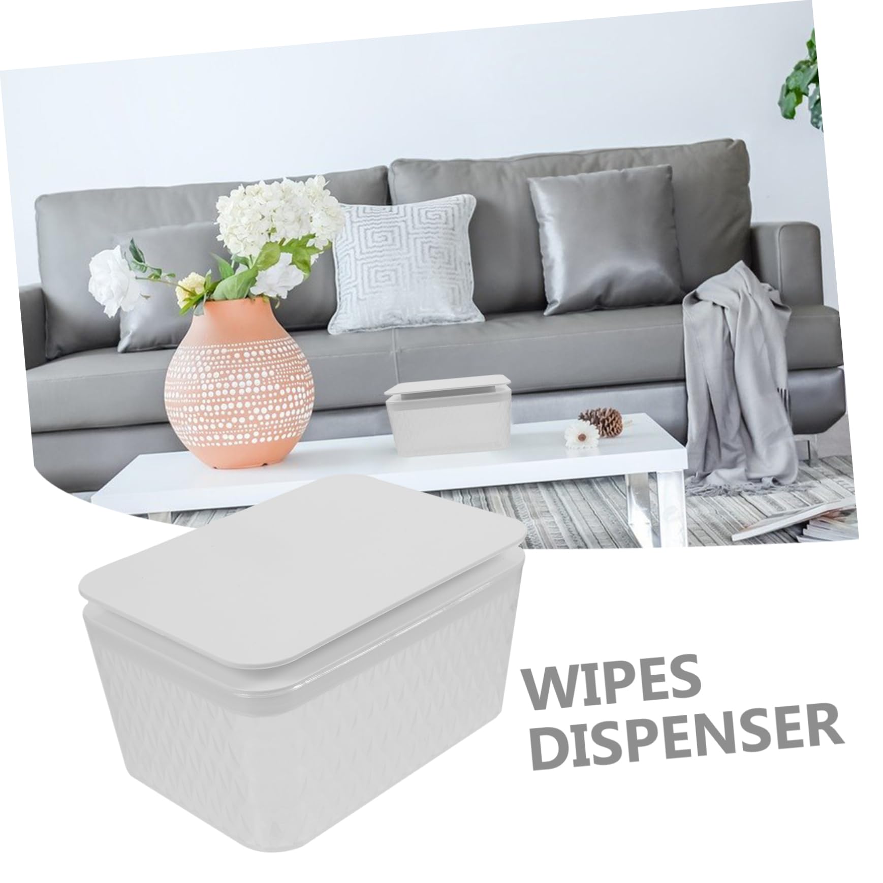 Porta Toallitas Húmedas Tapa de Plástico Blanco para Baño