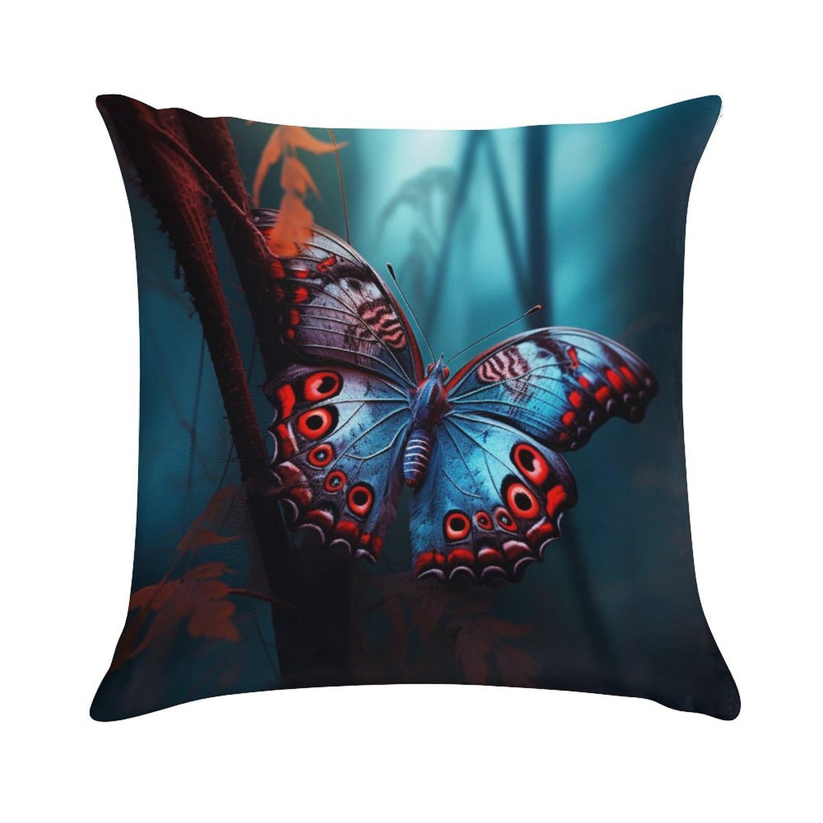 Khauerbc Butterfly Soft Cozy Throw Pillow Covers Decorative Cushion Covers Plush Boho Farmhouse Pillow Case With Zipper Throw Pillowcase For Bed Sofa Living Room Bedroom