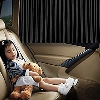 Vista 9 de Ovege Parasoles para ventana de automóvil, 4 unidades, para ventana lateral, protección UV sedosa, privacidad, succión magnética para bebé