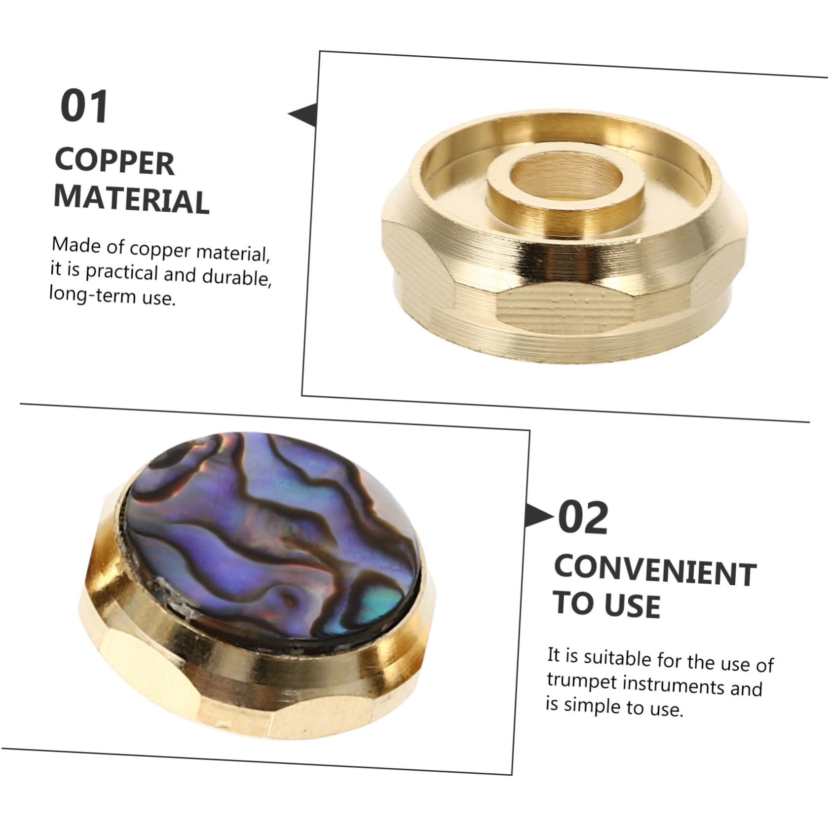TOYANDONA 3pièces Boutons De Trompette Accessoires Pratiques Pour Instruments à Vent Design Élégant Et Parfaits Pour Musiciens