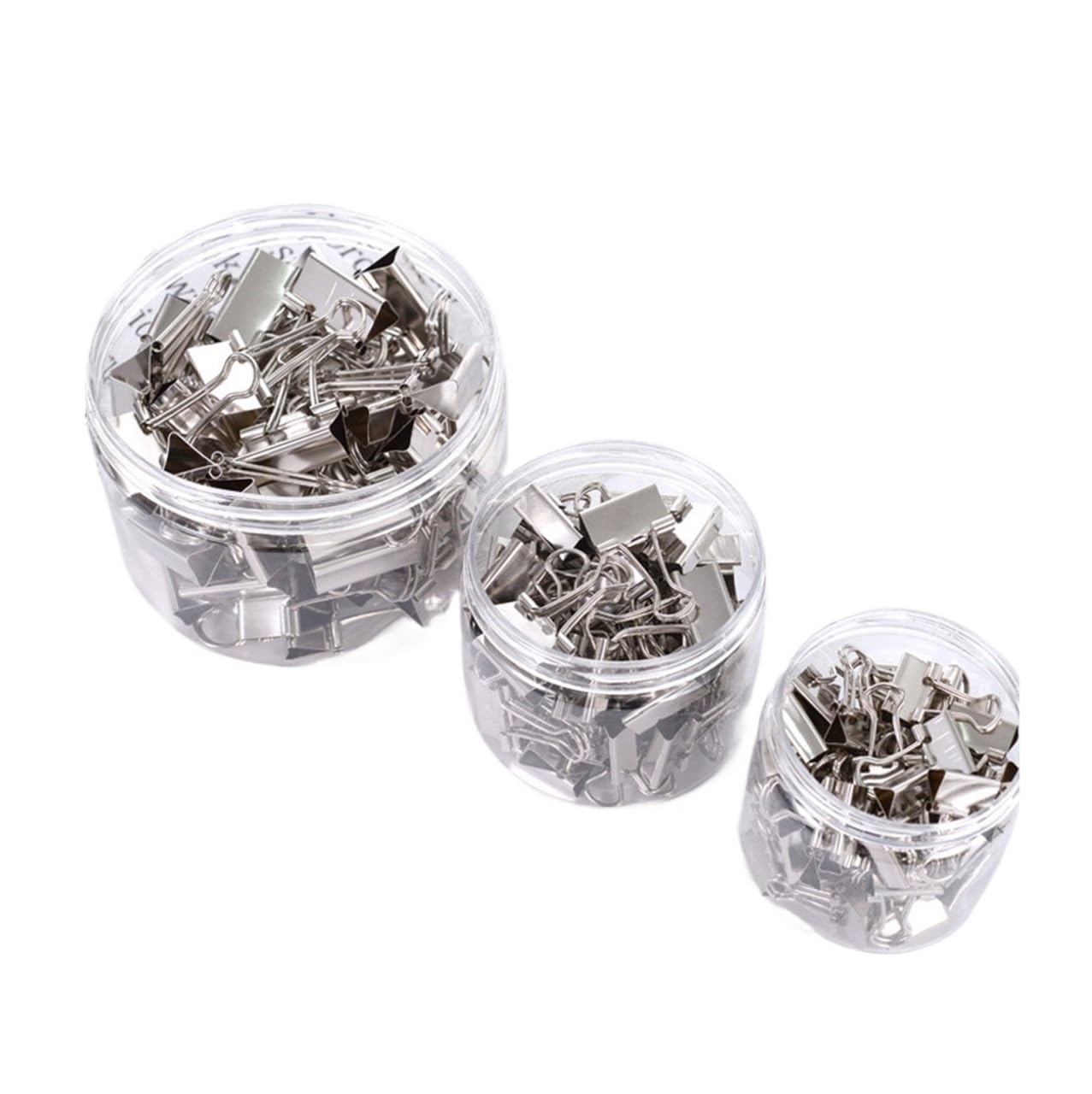 Foldback Klammern 100 Stück silberne Metall-Schwalbenschwanz-Büroklammer | Büroklammer, 15, 19, 25, 32 mm, Foldback-Binderklammern, schwarze Griffklemmen, Büro-Briefpapierklammer(32mm)