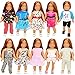 Price comparison product image Miunana 10 PCS Fashion Clothes Dresses For 16 - 18 Inch American Girl Dolls, Our Generation And Other 16 - 18 Inch Dolls Easter Gift