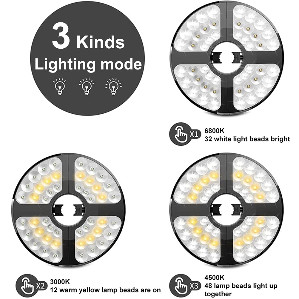 48 luces LED para sombrilla, luz USB para patio con 3 modos y ganchos, soporte para cubierta de mesa, paraguas de 450 lúmenes, luz de iluminación LED para jardín, playa, luces al aire libre,