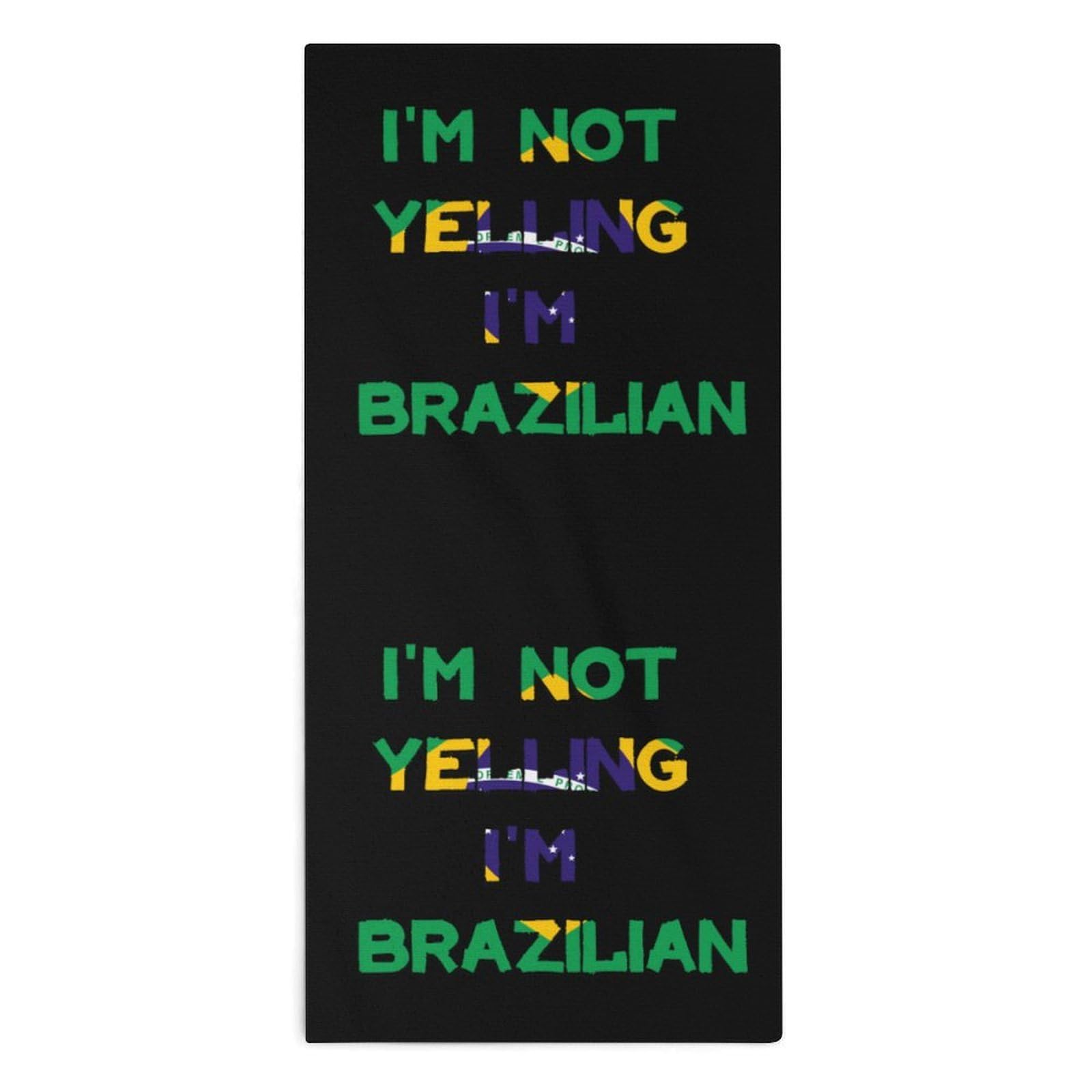 NCLQVJXZKHW I'm Not Yelling I'm Brazilian Brazil Hand Towels Soft Face Towel Gym Bathroom Travel Hotel 13"x28"