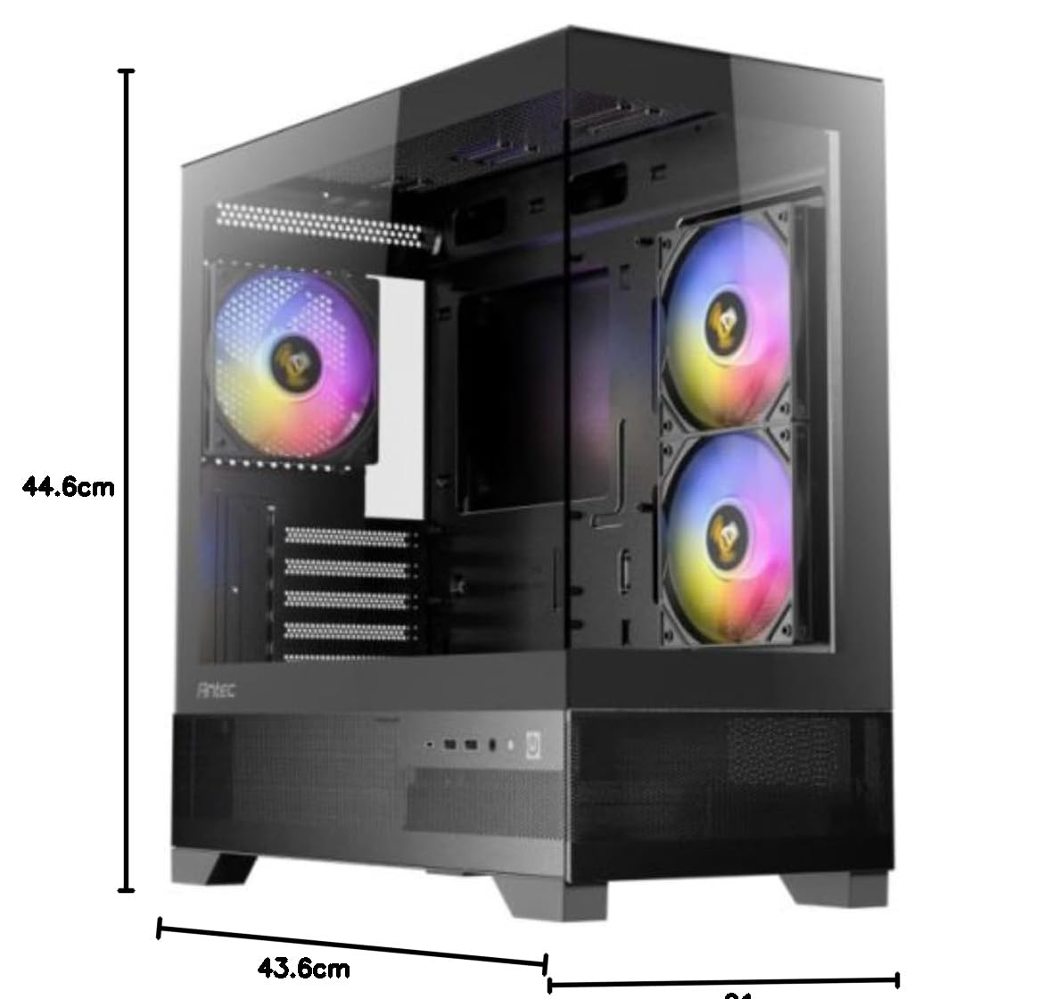 Antec CX500M RGB MicroATX - Carcasa de cristal templado para PC para videojuegos, color negro