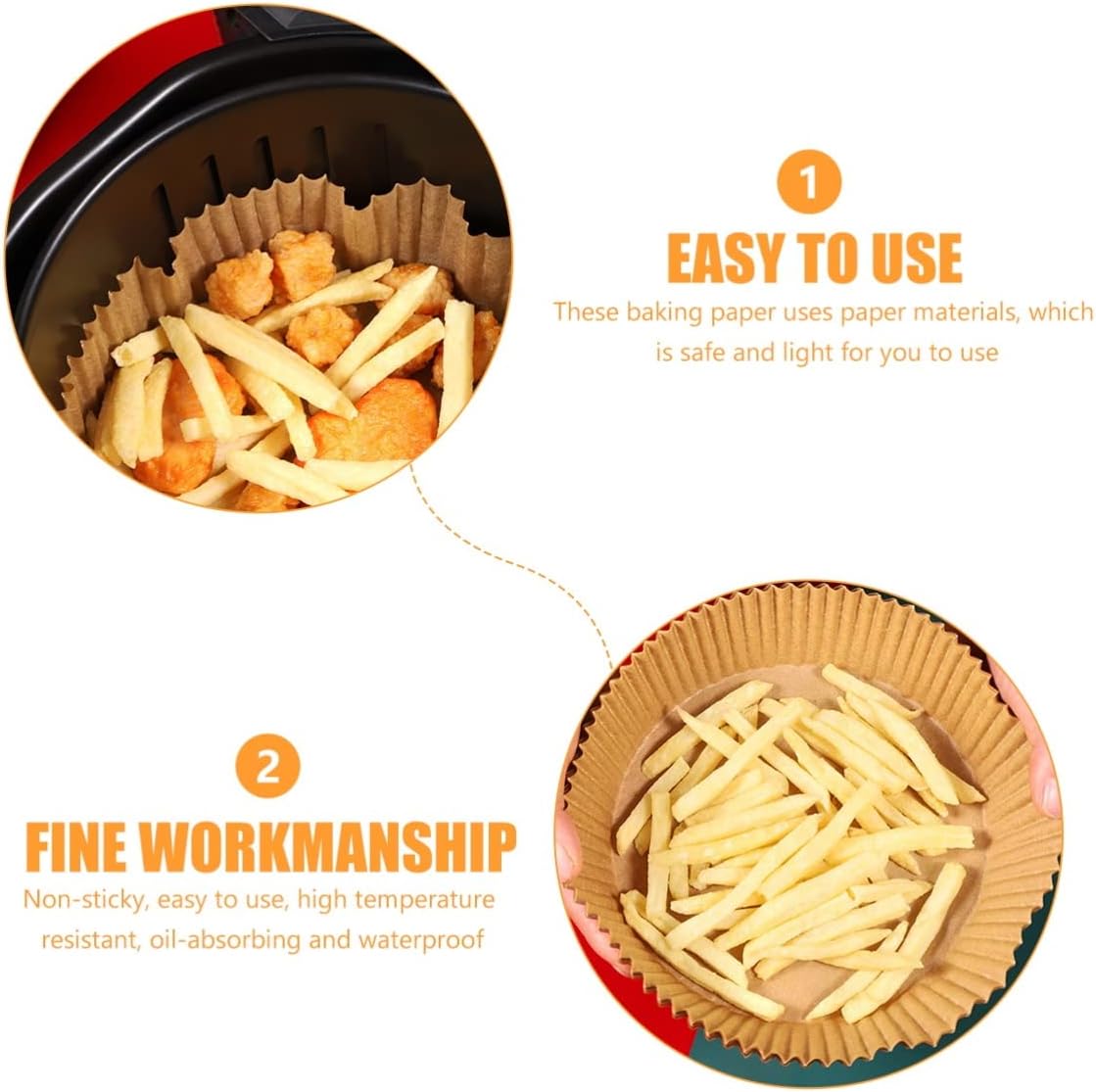 150pcs Absorbing Proof Mats Liners Oven Fryers Mat Dumplings Non- Oil-Absorbing Pastry Airfryer and Liners: Cup Grilling Greaseproof Round Cuake Frying for Replacement Roasting (50x3pcs 20X20CMx3pcs)