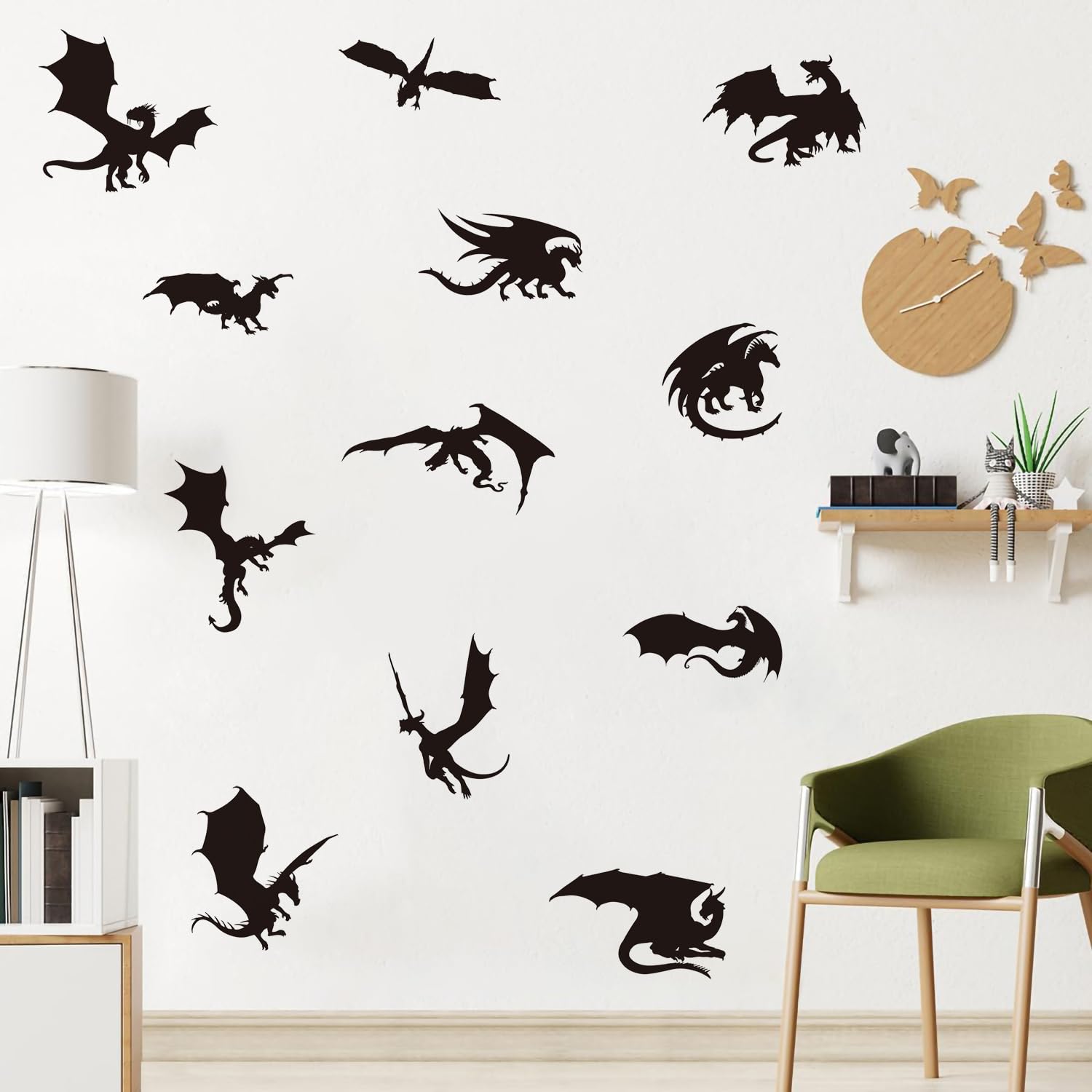 MEFOSS Large Dragon Wall Decals for Kids Peel and Stick Vinyl Dragon Wall Stickers Decorations for Kids Room Living Room Playroom Nursery Classroom