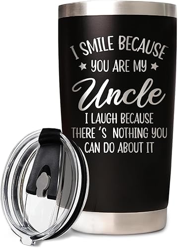 BeneCharm Regalo para el tío, divertido vaso de café para el tío de una sobrina o sobrino, regalo de cumpleaños para el día del padre, taza de café