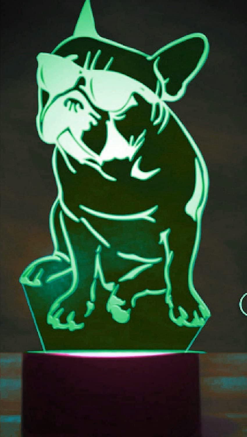 Lampada 3D Bulldog Francese | Luce Notturna LED Con 7 Colori E Touch | USB - Illusione Ottica - 2