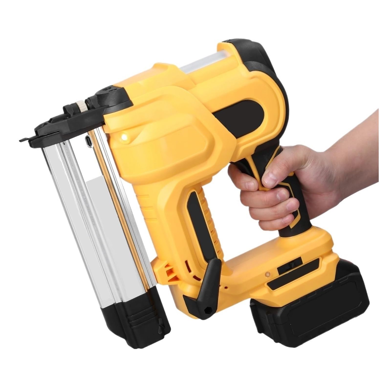 Pistola sparapunti pneumatica senza olio Pistola for chiodatrice elettrica for la lavorazione del legno della cucitrice elettrica senza fili con chiodi da 200 pezzi da 32 mm e 200 pezzi da 50 mm