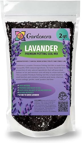 GARDENERA Medio de plantación de lavanda - Crea un oasis de jardín sereno y fragante - 2 cuartos de galón