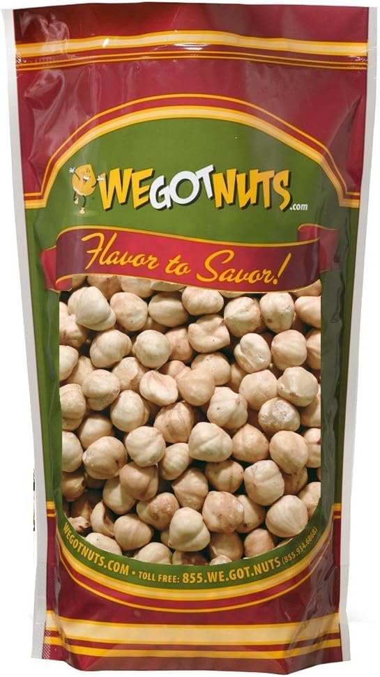 We Got Nuts® Blanched Hazelnuts Filberts, Dry Roasted Unsalted - No Shell - Packed Fresh in Resealable Bag (16oz - 1 Pound Bag)
