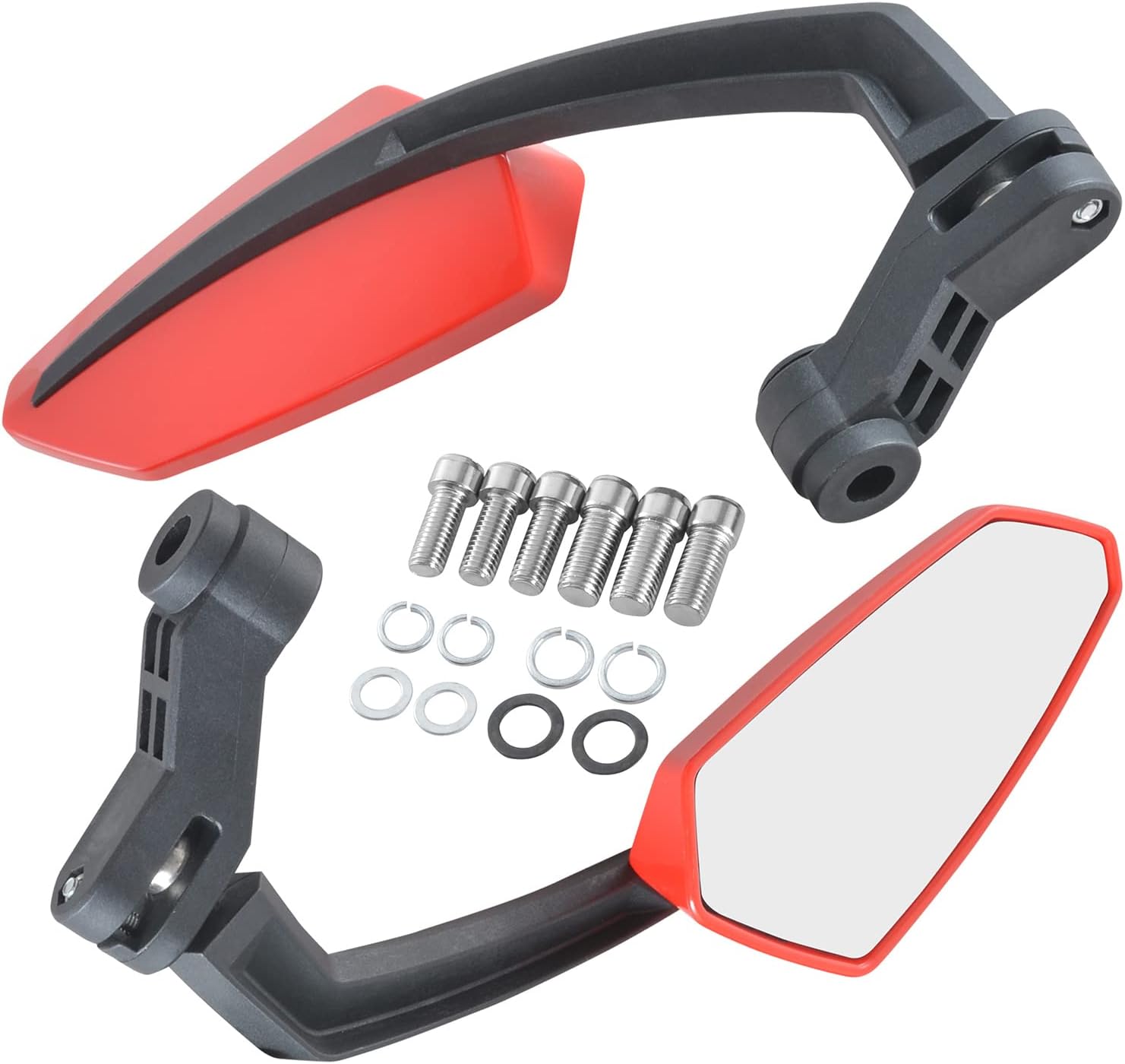 Specchietti Retrovisori Moto Neri - Per Harley Dyna, Softail, 8mm, Regolabili 360&deg;