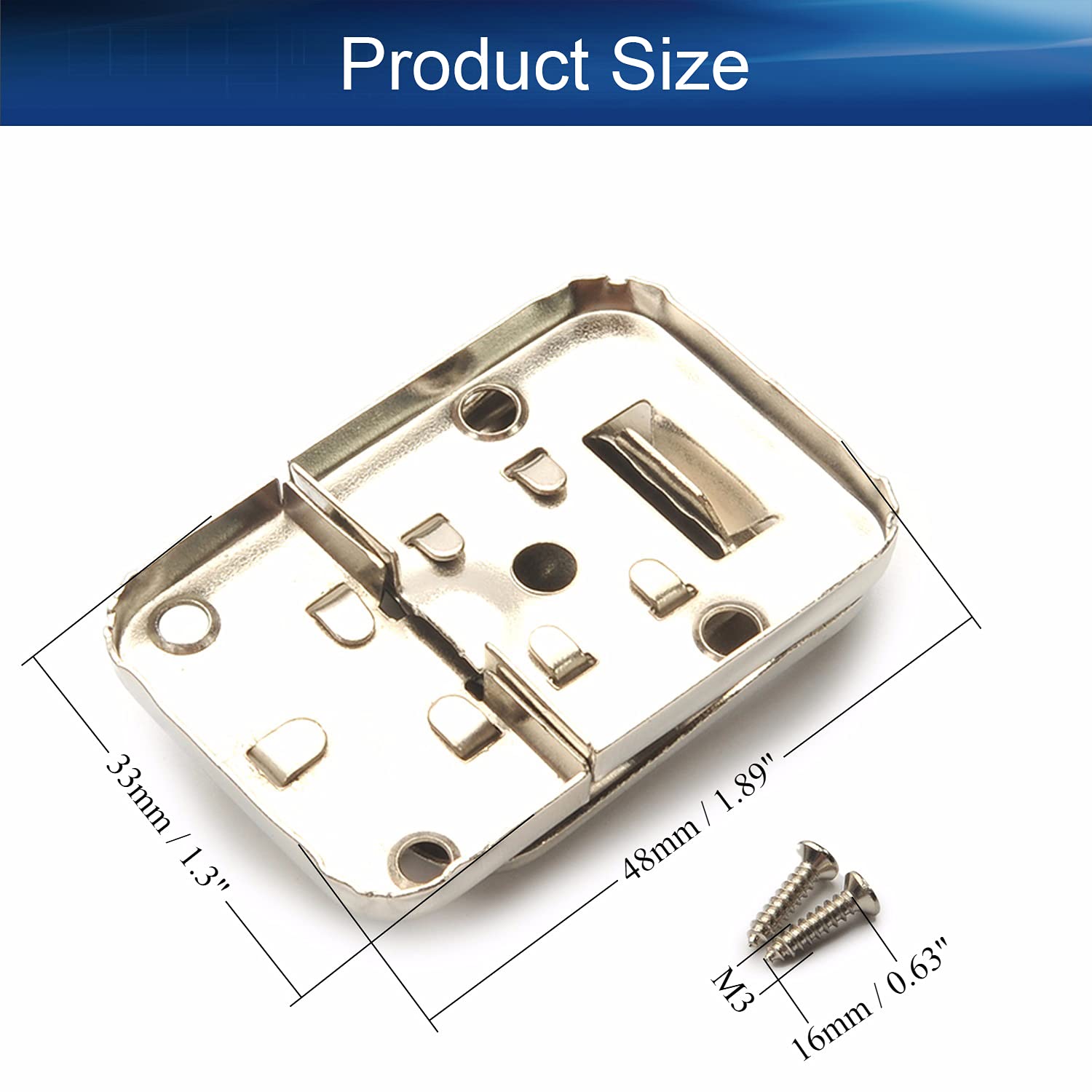 Yinpecly Retro Toggle Catch Lock - 1.89x1.30 Inch Golden Hasp For Suitcase, Trunk, Or Box, 2 Pack (No Screws) - View #5