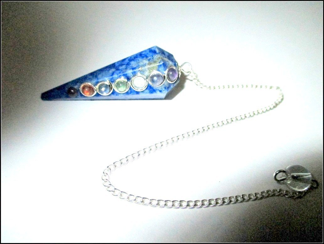 Jet InternationalJet Lapis Lazuli Chakra Pendulum Faceted Cone Crystal Therapy Shaped