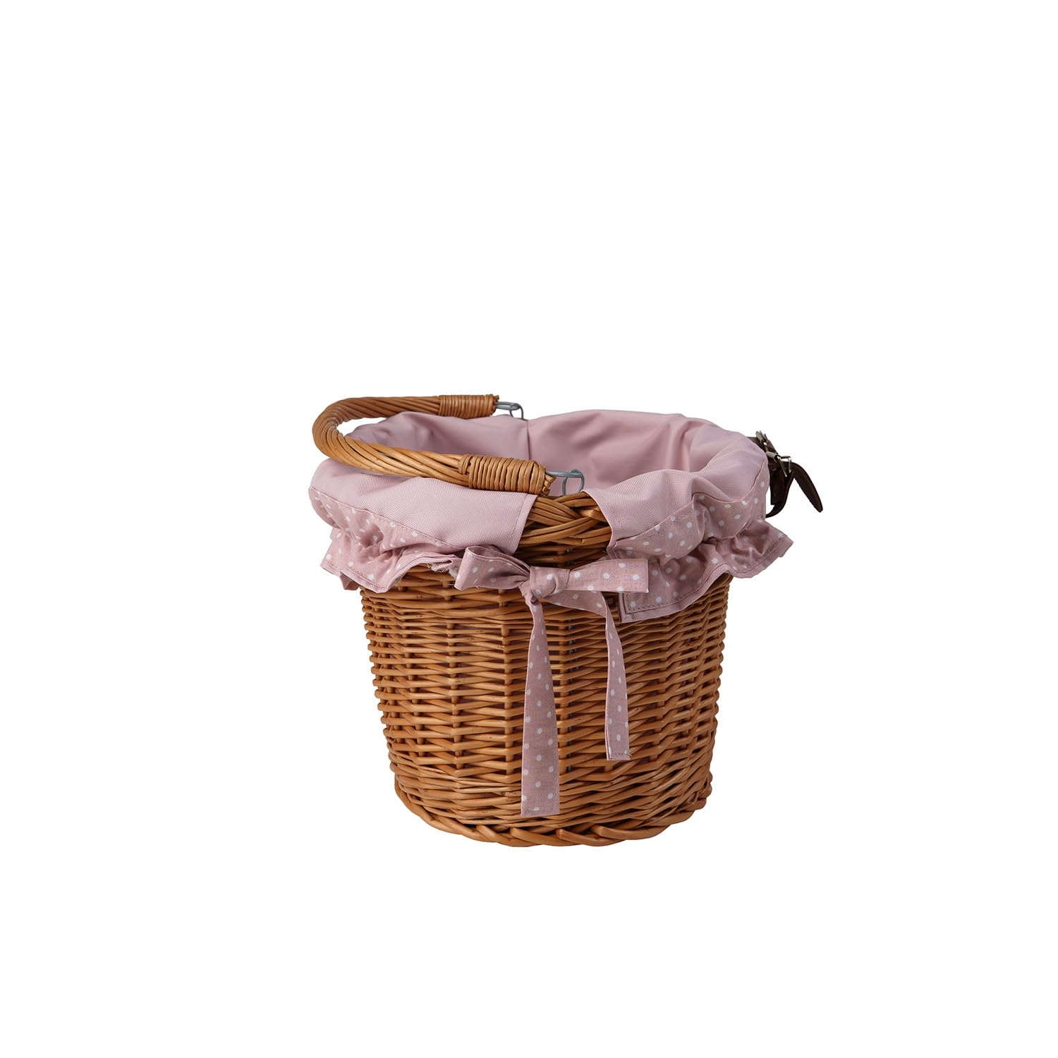 Panier de vélo rétro en osier avec sangles en cuir, sac de transport en osier pour un vélo