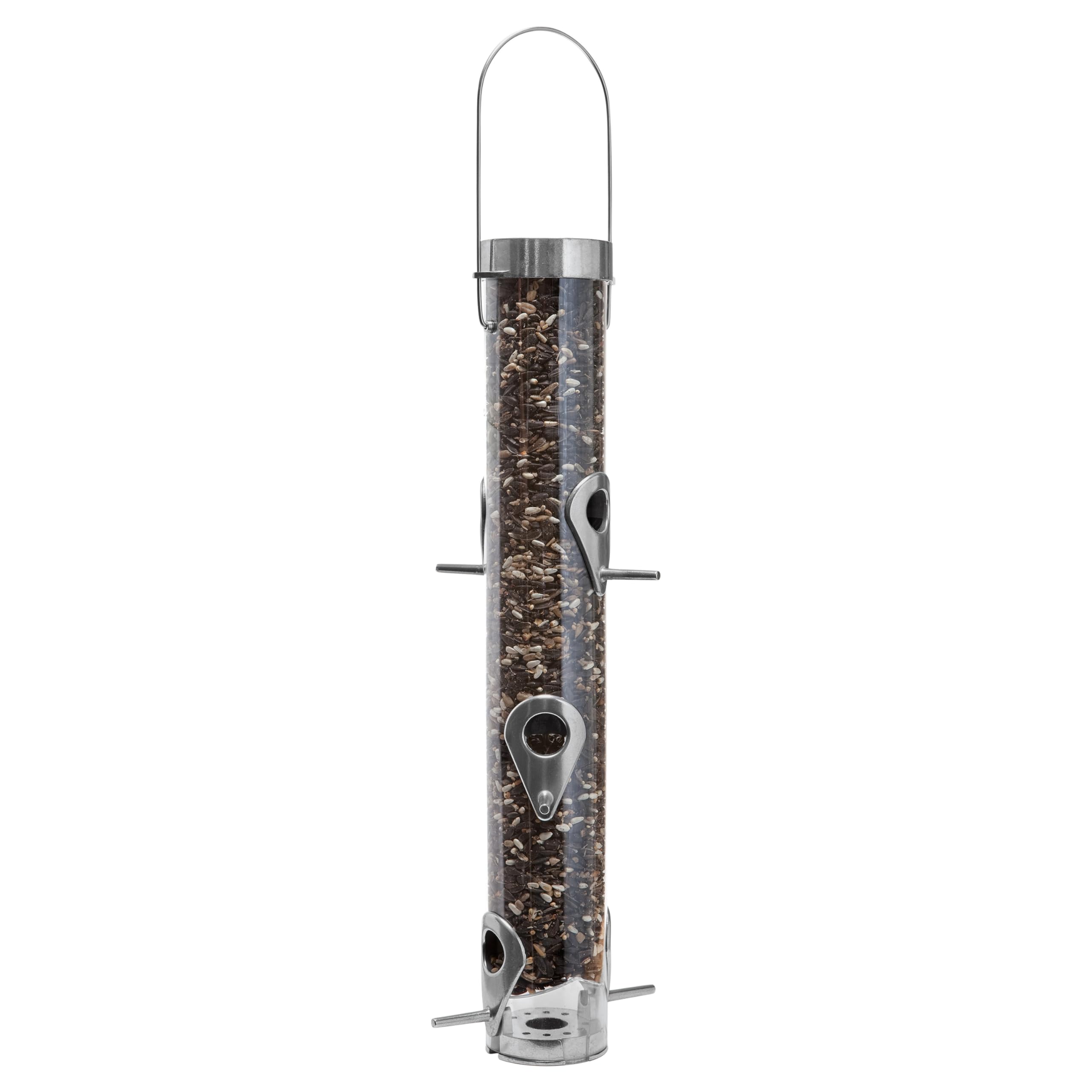 Droll Yankees Classic Sunflower or Mixed Seed Bird Feeder, Ring Pull Advantage, 6 Feeding Stations, 1 lb Bird Seed Capacity, 20-Inch