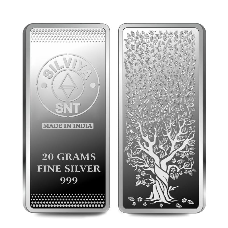 Silviya BIS Hallmarked Banyan Tree Bar 999 Pure Silver Coin (5g, 10g, 20g, 50g, 100g) - Memorable Gift for Anniversaries, Birthdays, Housewarmings, Festivals (20 Gram) (B0CJMB9R17) Amazon Price History, Amazon Price Tracker