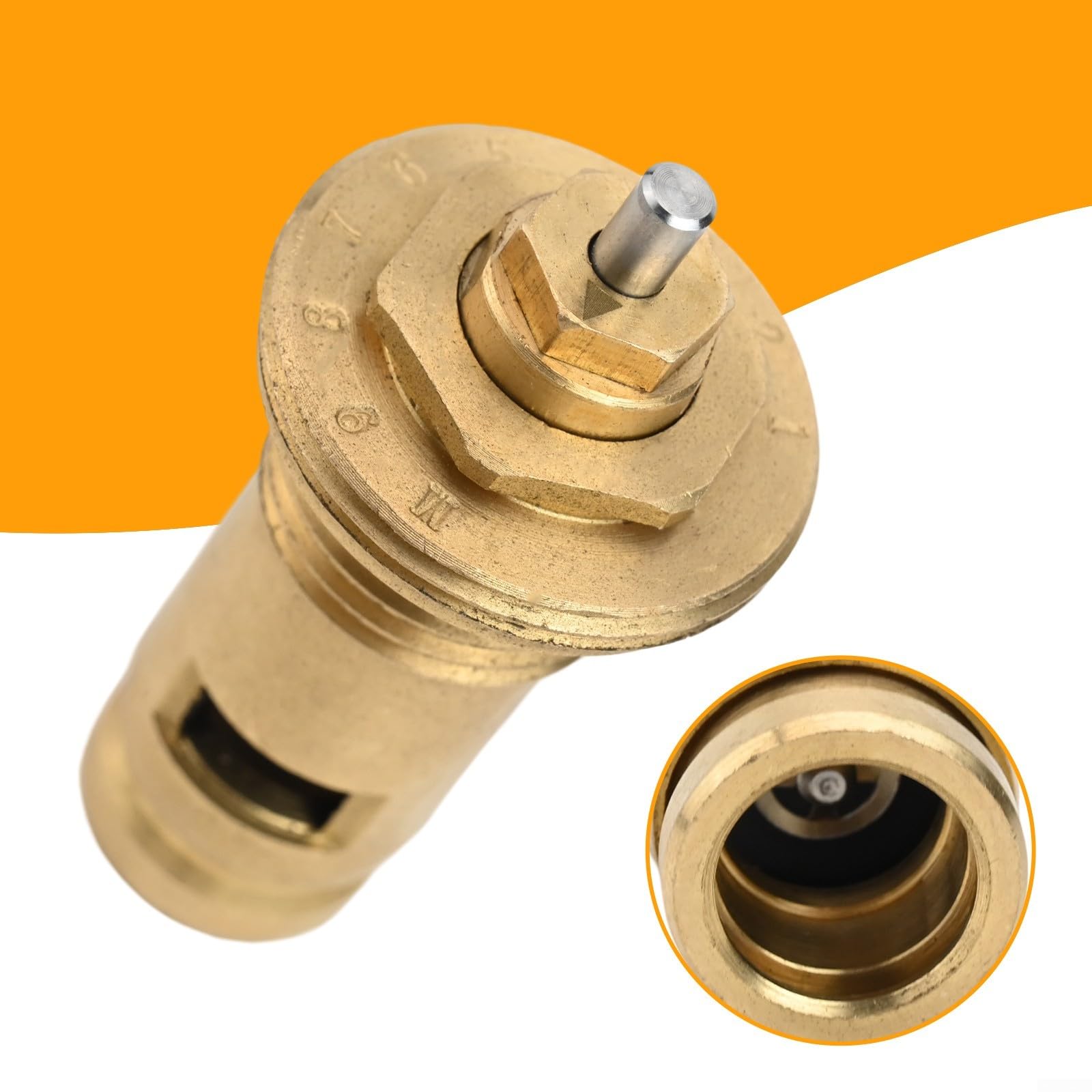 Heizkörperventil-Thermostateinsatz aus Messing, M30 x 1,5, Thermostat-Kartusche für Heizsysteme mit hydraulischer Kompatibilität und G1/2-Gewinde (10 Stück)