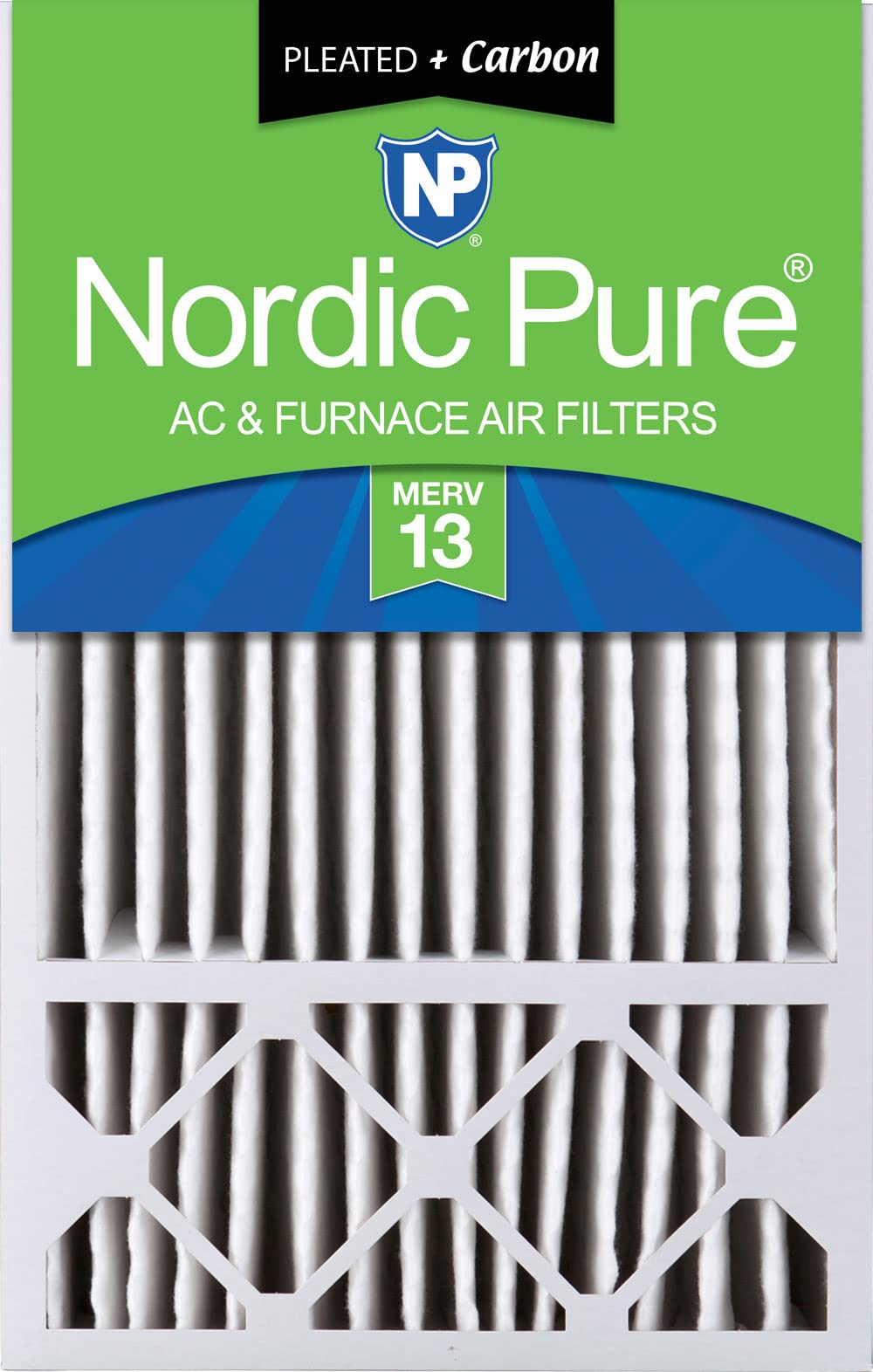 Nordic Pure 16x25x5 Pleated MERV 13 Plus Carbon Air Filter 1 Pack