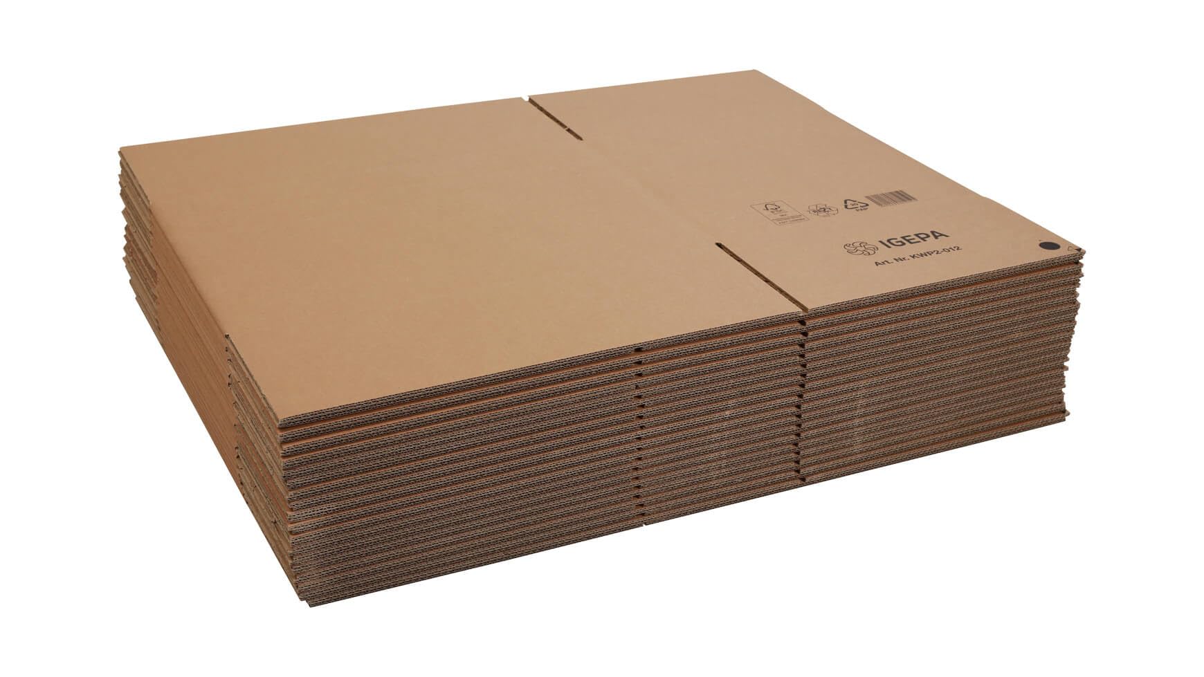 50x Versandkarton Faltkarton mit Höhenriller DHL Paket L 600 x 400 x 400 mm Braun
