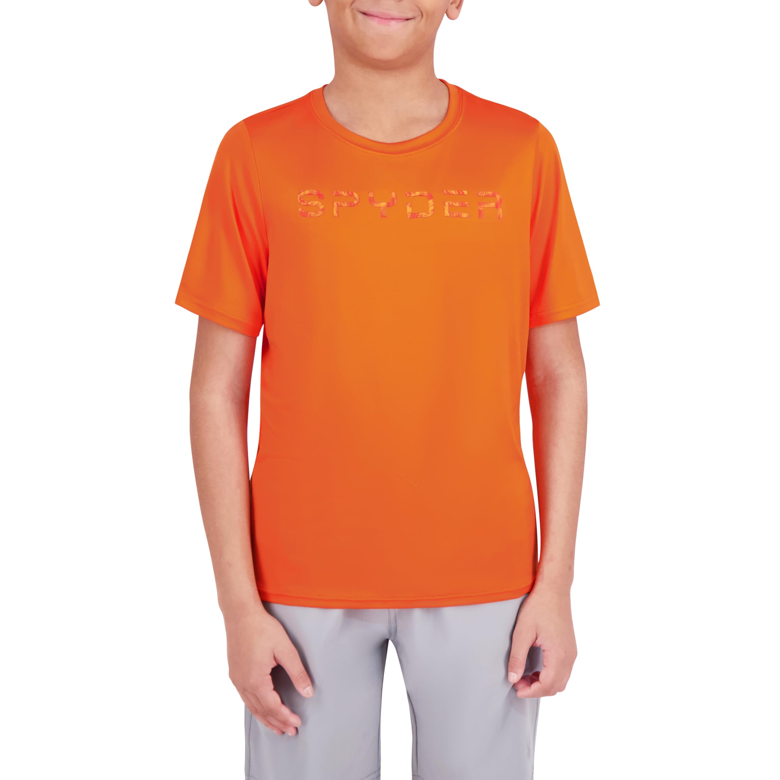 Spyder Rashguard für Jungen, kurzärmelig, UPF Sonnenschutz, schnelltrocknend, 4-Wege-Stretch-Badeshirt, große Jungen
