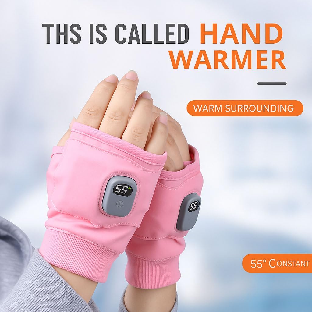 Heated gloves showing heat zones