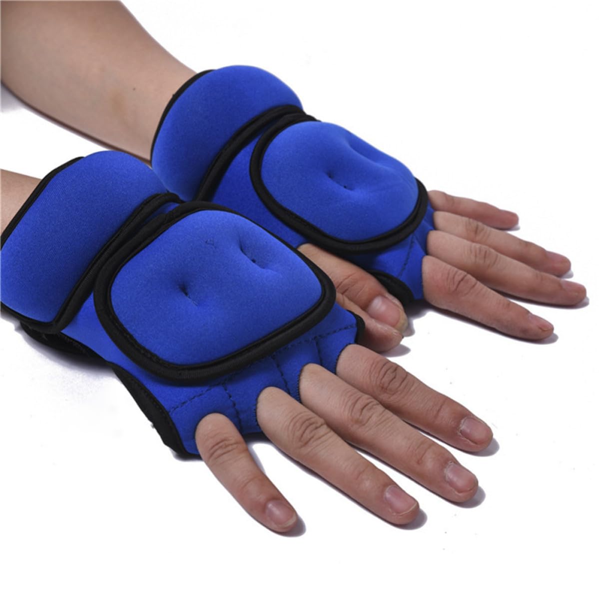 Totority Guantes de Gimnasio de Resistencia, Guantes Peso de 1kg, Azul, Poliéster y Arena, Transpirables y Cómodos, para Caminar y Trotar, Hombre y Mujer