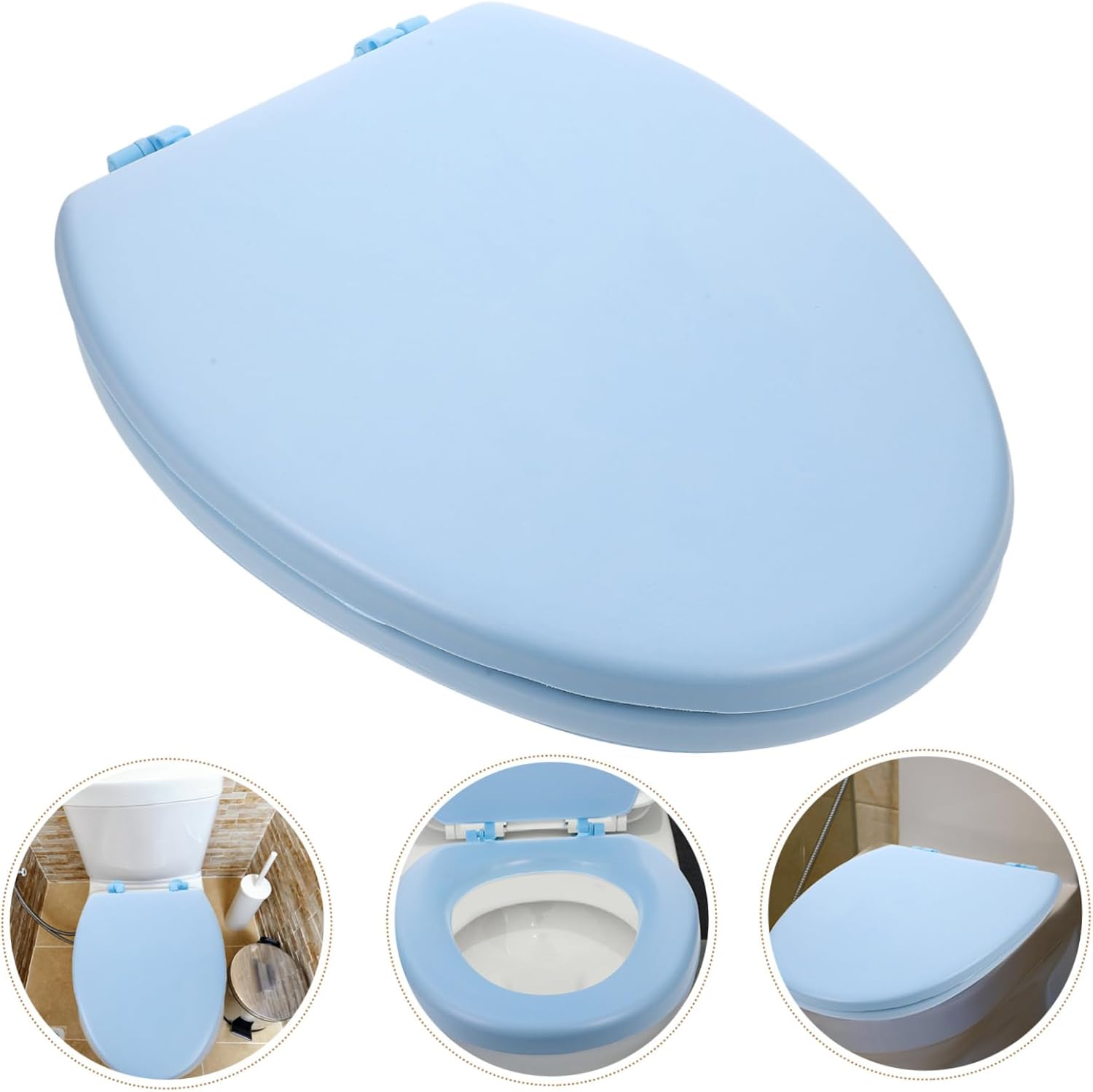 OSALADI Foam Toilet Seat for Elongated Toilets Soft Padded Cushion Bathroom Toilet Seat Easy to Clean Durable Support 17.91X13.77X1.57 Inches