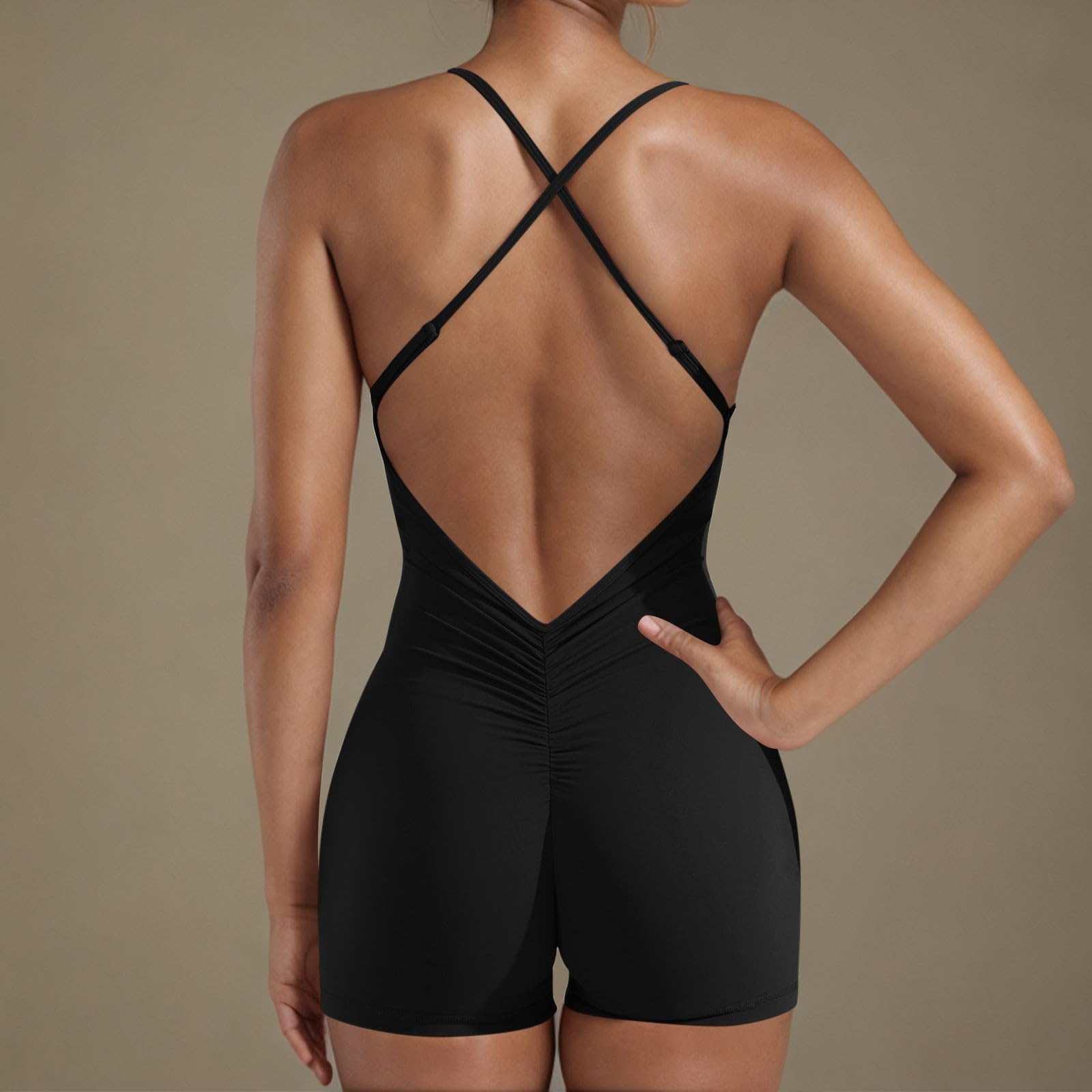 Mono Corto Deportivo Mujer sin Costuras Jumpsuit sin Mangas Verano Mono Sexy Elástico Body Overol Monos de Una Sola Pieza Ropa Deportiva Gimnasio Fitness Yoga Romper