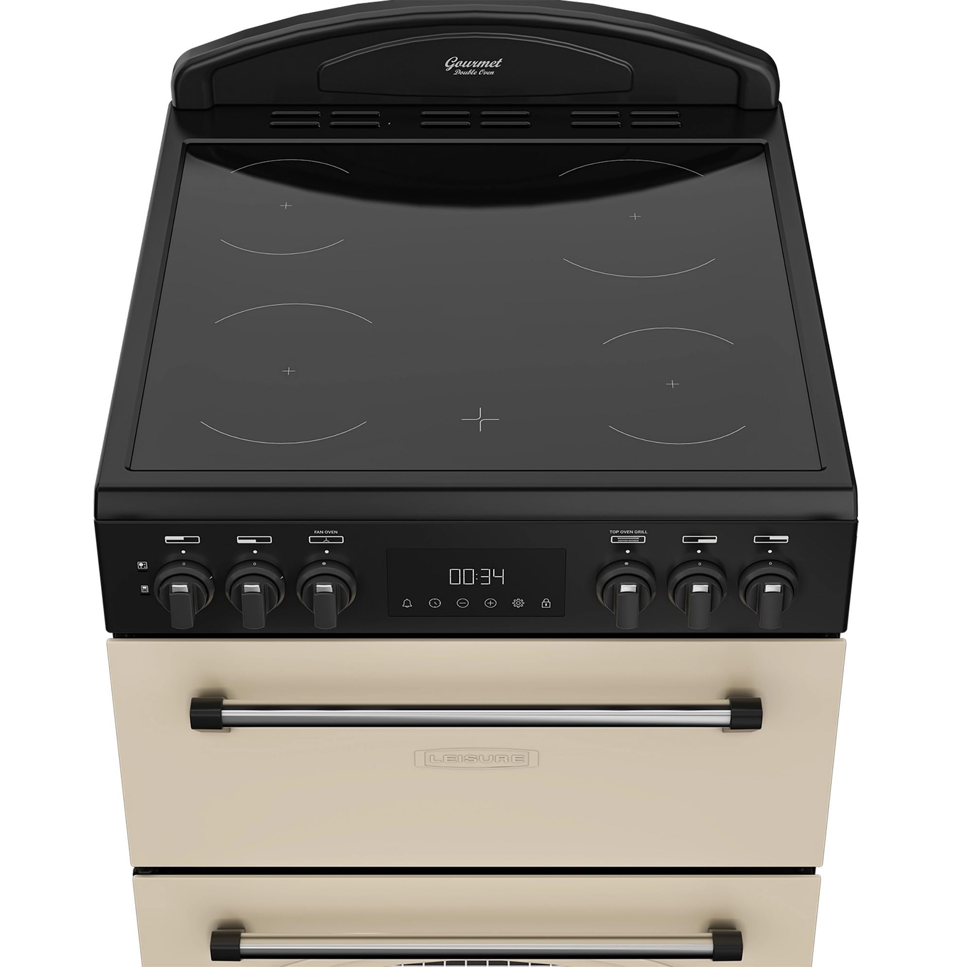 Leisure CLB60ECC 60cm Double Oven Electric Range Cooker – Cream, Multifunction Main Oven, Conventional Top Oven & Grill, Ceramic Hob, LED Timer, A Rated Efficiency, Stylish Traditional Design — view 2