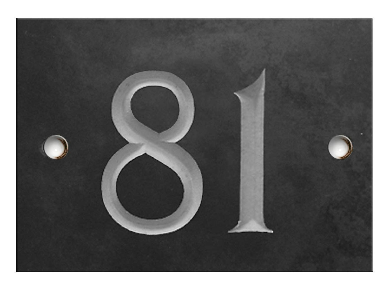 Engraved Slate House Number Sign - 1 to 99 (Select Your Number here) - Number 81 (Same Day Dispatch by 1st Class Post!!!)
