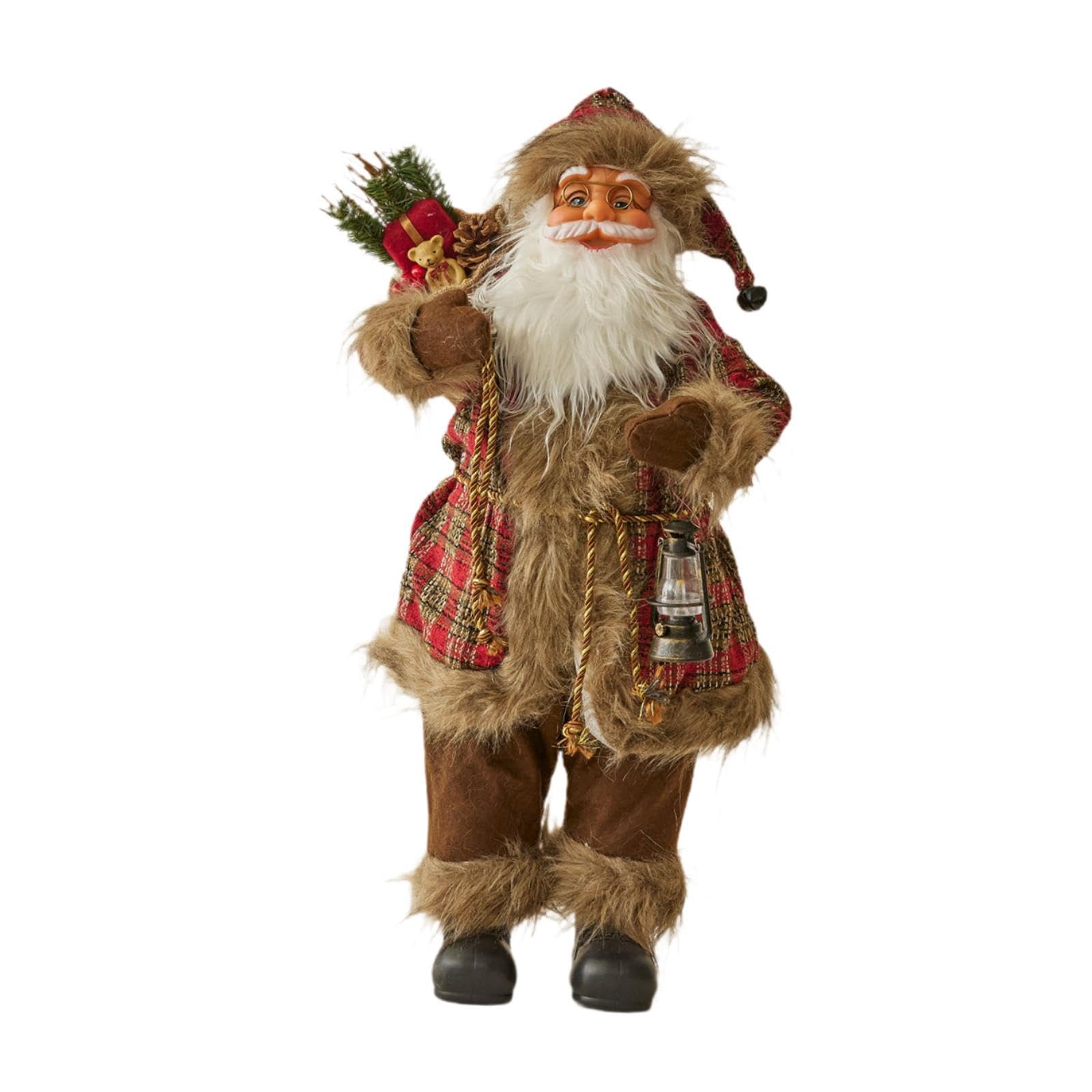 Figura de muñeco de Papá Noel 2024 Estatua de Oficina navideña Escultura de Papá Noel para Mesa, 60 Cm de Alto