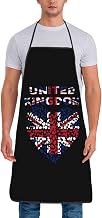 United Kingdom Flag Heart British Waterproof Stain-Resistant Soft Touch Multipurpose Chef Apron Women Men0
