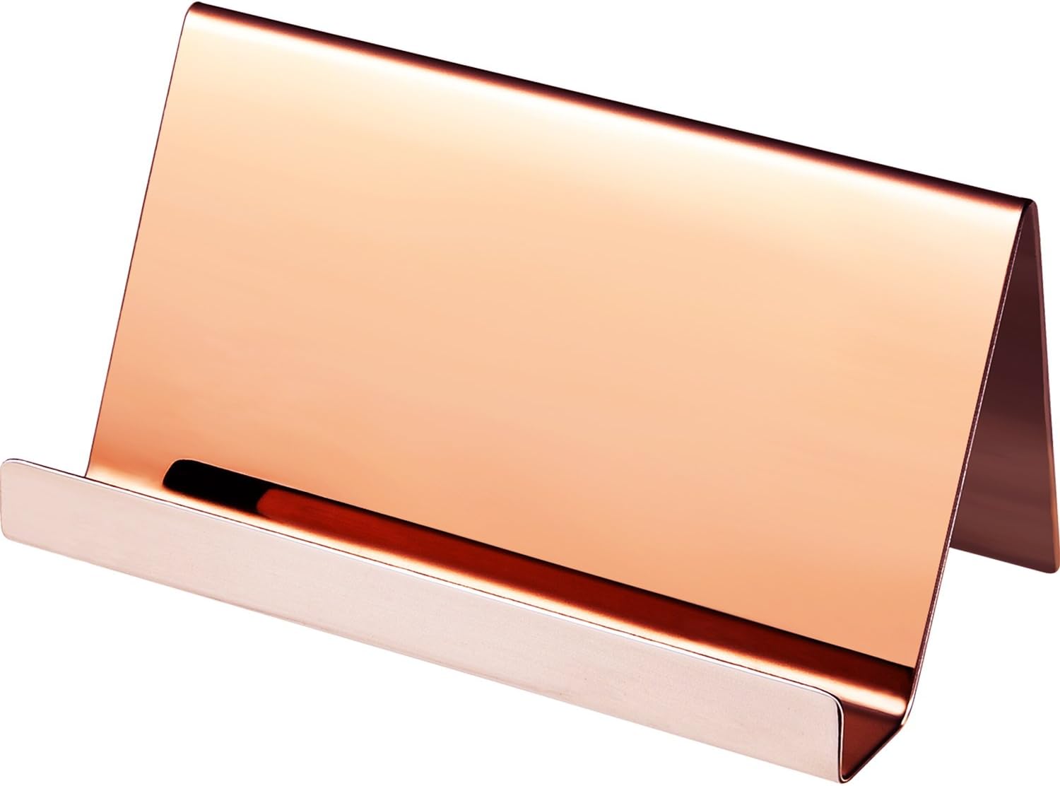 Maxdot Rose Gold Business Card Holders Stainless Steel Name Cards Display Stand Desktop Rack Organizer for Office Home Desk Accessories