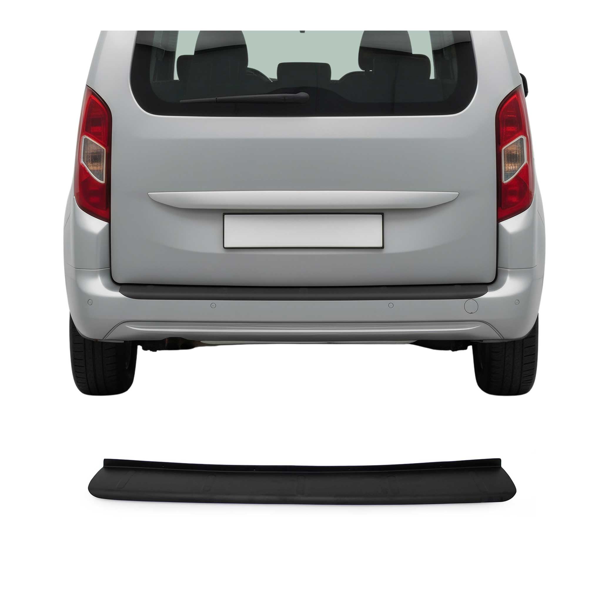 OMAC Ladekantenschutz Stoßstangenschutz für Peugeot Rifter Partner/Citroen Berlingo 2018-2026 – Acryl matt schwarz