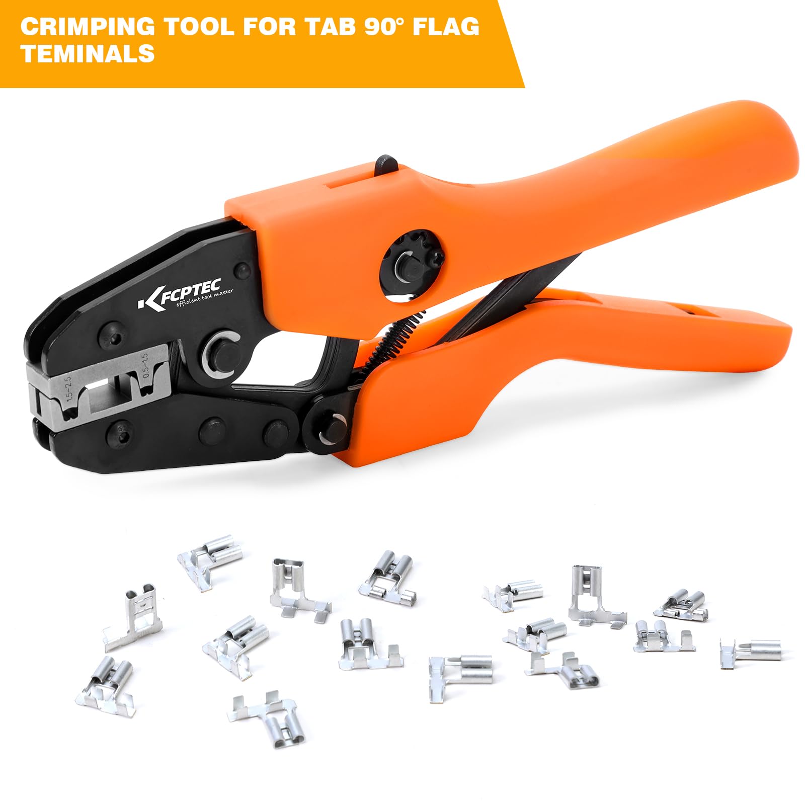 KF CPTEC Crimping Tool for Tab 90° Flag Connector 22-14AWG (0.5-1.5 mm²/1.5-2.5 mm²), Cable Lugs Flat Connector 90° Angled - Image 4