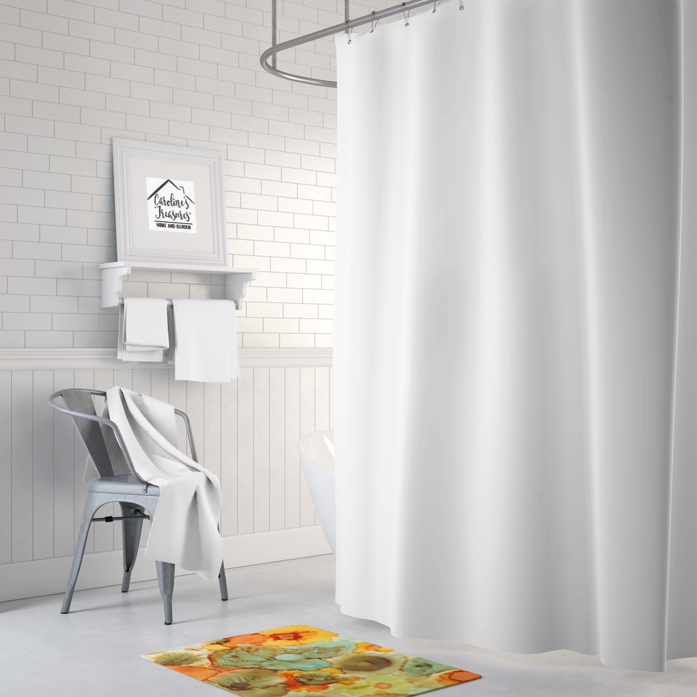 Caroline's Treasures Abstract Flowers Teal and Orange Floor Mat, 19