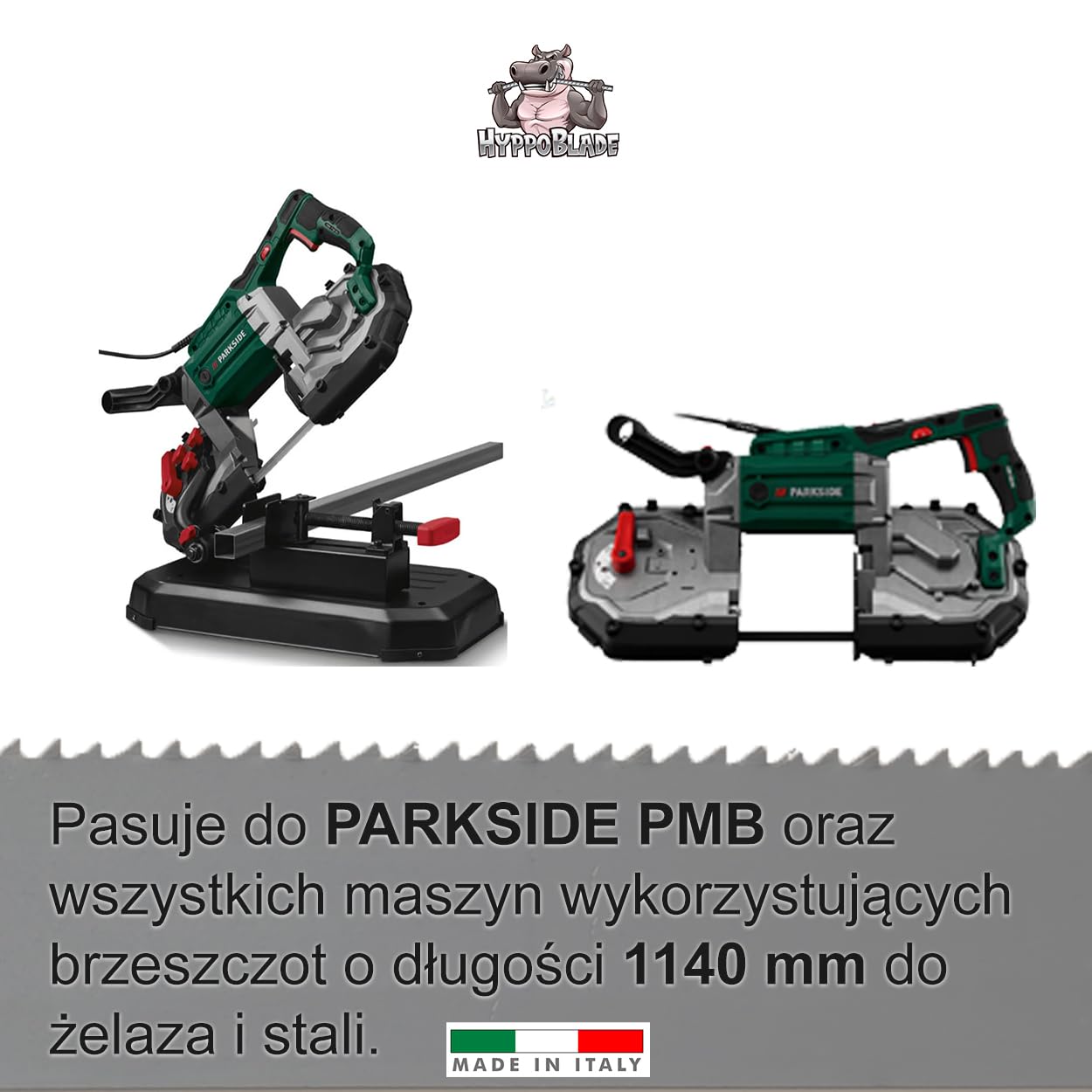 Fraiser PMB 1100 B2/A1 metalowy zestaw brzeszczot taśmowych PARKSIDE PMB 1100 B2/A1 do metalu - 1140 x 0,65 x 13 mm do cięcia żeliwa i stali (T18)