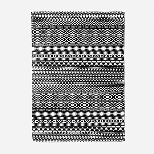 Plaid polaire 180x220cm en flannel de qualité supérieure noir blanc