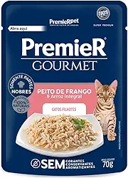 PremieR Gourmet Gatos Filhotes Peito de Frango e Arroz Integral 70g