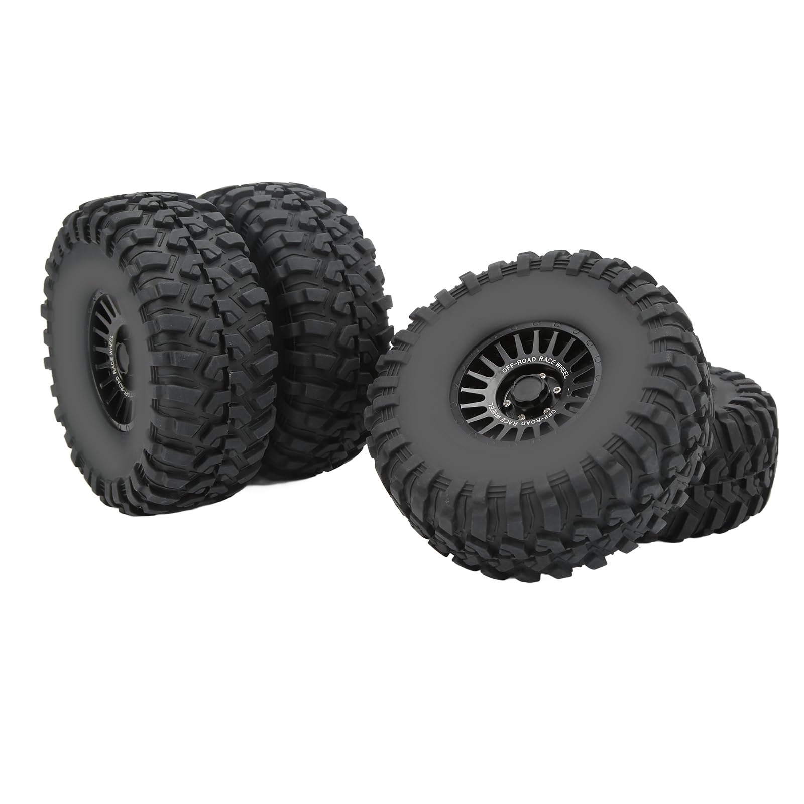 4 szt. Koło gąsienicowe samochodu RC Zestaw gumowych opon Stop aluminium Metalowa piasta Akcesoria 2,2 cala Antypoślizgowe mocne wsparcie drogowe dla Axial SCX10 RR10 Wraith