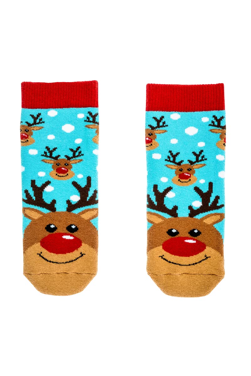Squelch Thick & Cosy Welly Socks for Children - perfect for wellies, hiking or skiing (UK, Numeric, 4, 7, Regular, Rudolph)