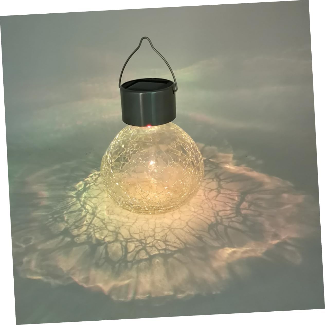 DOITOOL Solar Light Balls Outdoor Cracked Glass Efficient Solar Panel Patio Lanterns