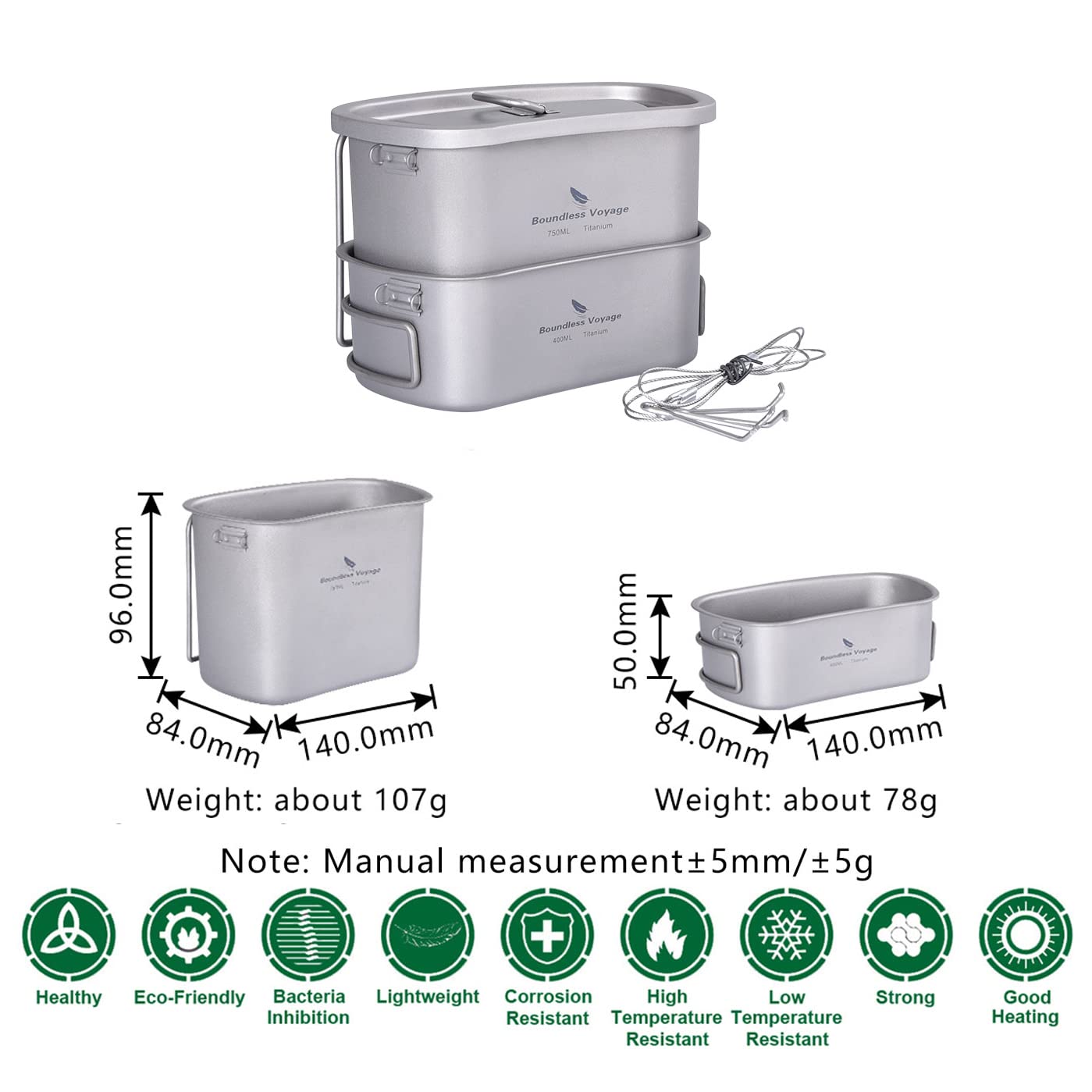 Amazon.com : Boundless Voyage Titanium Canteen Mess Kit with Lid